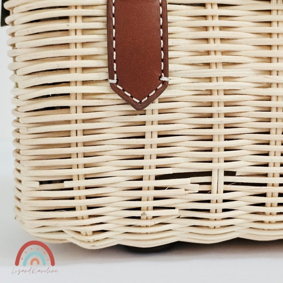 New! J. Crew Small Rattan Leather Top Handle Satchel Crossbody Bag NWT - Picture 9 of 16